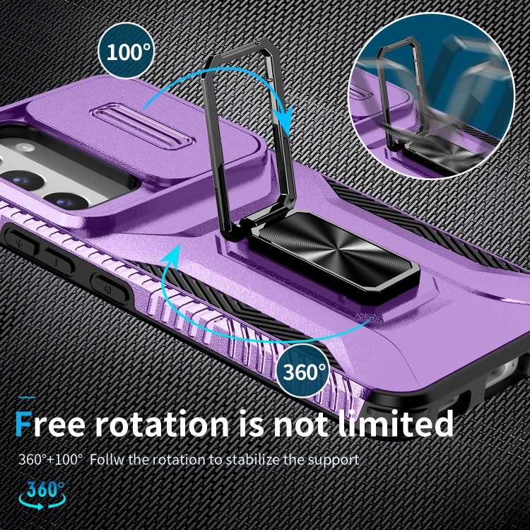 For Samsung Galaxy S22 5G Sliding Camshield Holder Phone Case(Purple) For Samsung Galaxy S22 5G Sliding Camshield Holder Phone Case(Purple)
