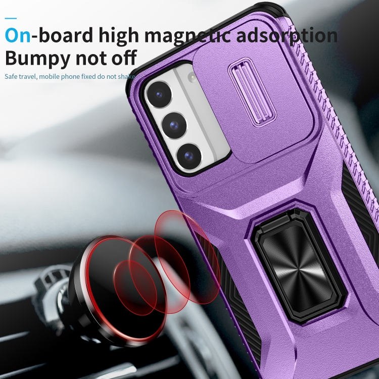 For Samsung Galaxy S22 5G Sliding Camshield Holder Phone Case(Purple) For Samsung Galaxy S22 5G Sliding Camshield Holder Phone Case(Purple)