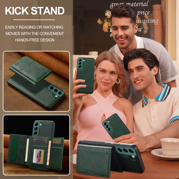 For Samsung Galaxy S20 FE LC.IMEEKE L5 Series Detachable RFID Card Bag Magsafe Phone Case(Green) For Samsung Galaxy S20 FE LC.IMEEKE L5 Series Detachable RFID Card Bag Magsafe Phone Case(Green)