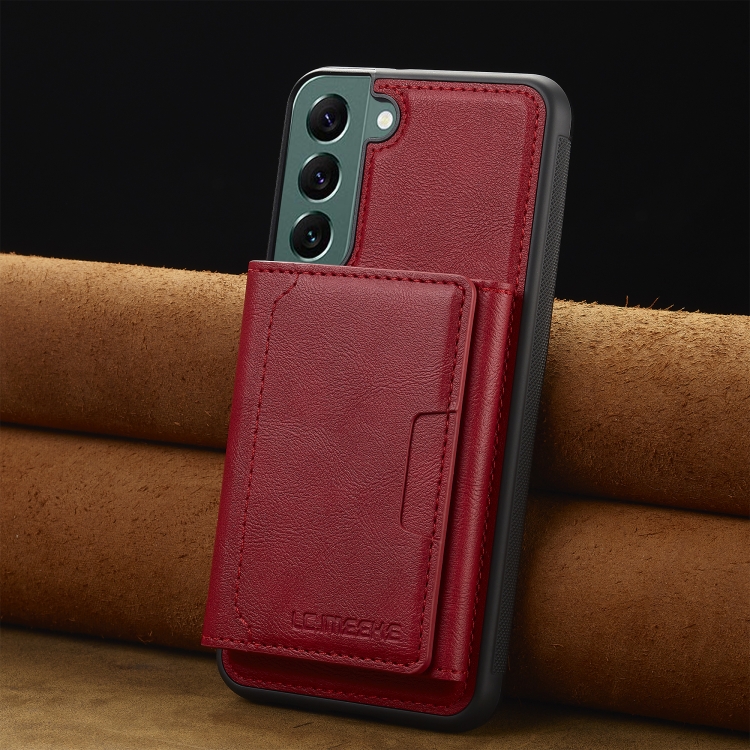 For Samsung Galaxy S21 5G LC.IMEEKE L5 Series Detachable RFID Card Bag Magsafe Phone Case(Red) For Samsung Galaxy S21 5G LC.IMEEKE L5 Series Detachable RFID Card Bag Magsafe Phone Case(Red)