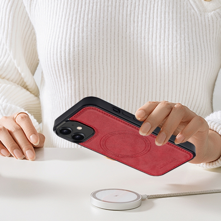 For iPhone 12 / 12 Pro LC.IMEEKE Magsafe Phone Case(Red)