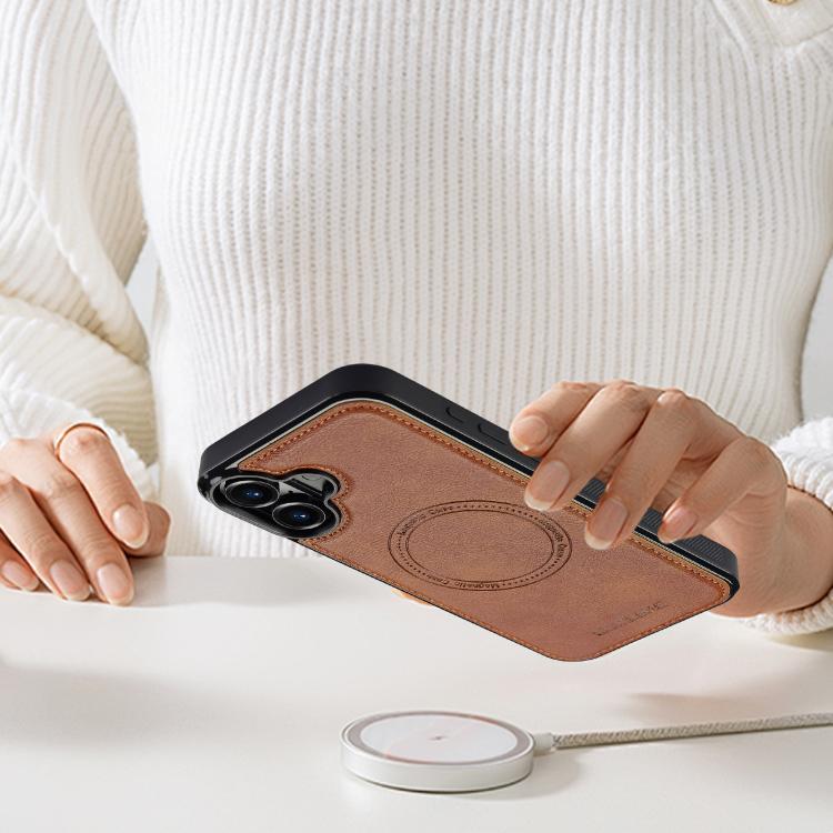 For iPhone 17 LC.IMEEKE Magsafe Phone Case(Brown)