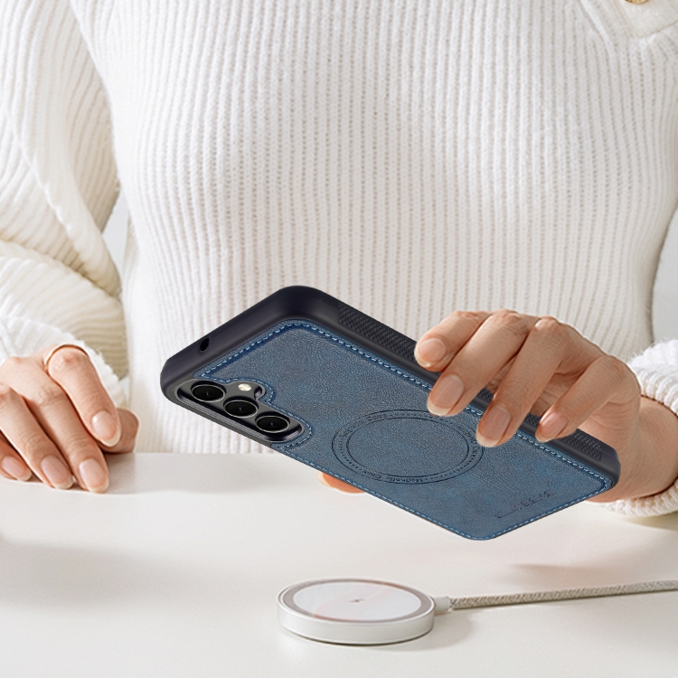 For Samsung Galaxy S24 5G LC.IMEEKE Magsafe Phone Case(Blue)