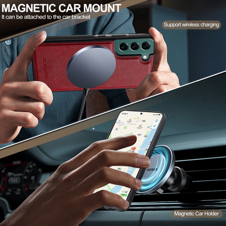 For Samsung Galaxy S21 5G LC.IMEEKE Magsafe Phone Case(Red)