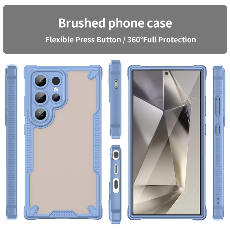 For Samsung Galaxy S24 Ultra 5G Armor Glaze PC Hybrid TPU Phone Case(Blue) For Samsung Galaxy S24 Ultra 5G Armor Glaze PC Hybrid TPU Phone Case(Blue)