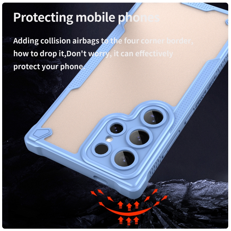 For Samsung Galaxy S24 Ultra 5G Armor Glaze PC Hybrid TPU Phone Case(Blue) For Samsung Galaxy S24 Ultra 5G Armor Glaze PC Hybrid TPU Phone Case(Blue)