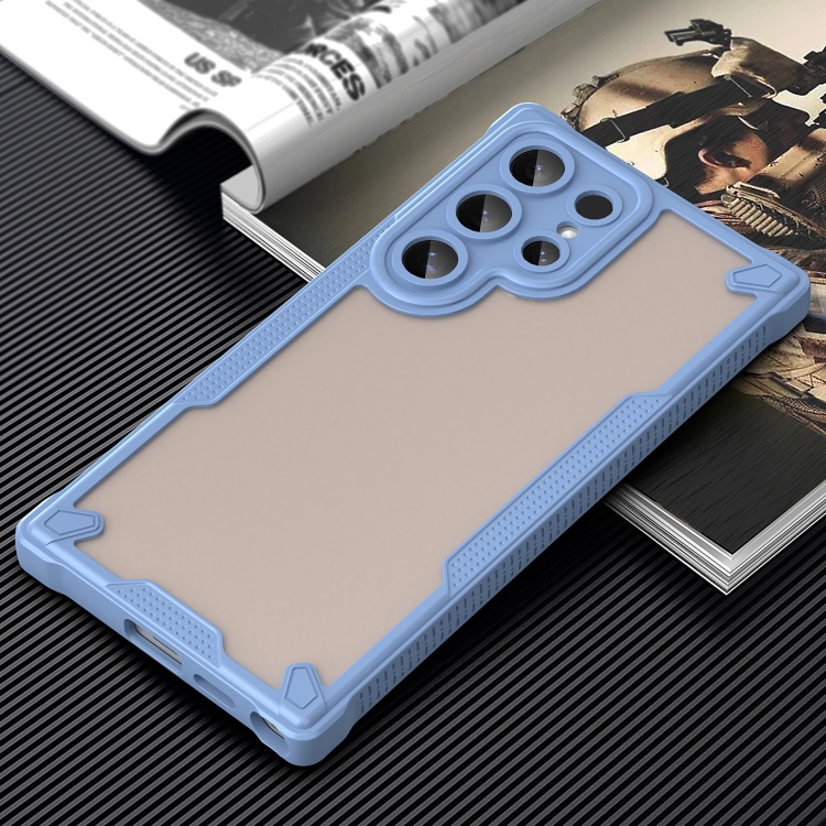 For Samsung Galaxy S24 Ultra 5G Armor Glaze PC Hybrid TPU Phone Case(Blue)