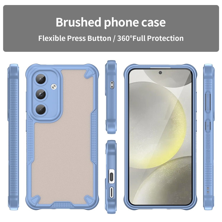 For Samsung Galaxy S24 5G Armor Glaze PC Hybrid TPU Phone Case(Blue) For Samsung Galaxy S24 5G Armor Glaze PC Hybrid TPU Phone Case(Blue)