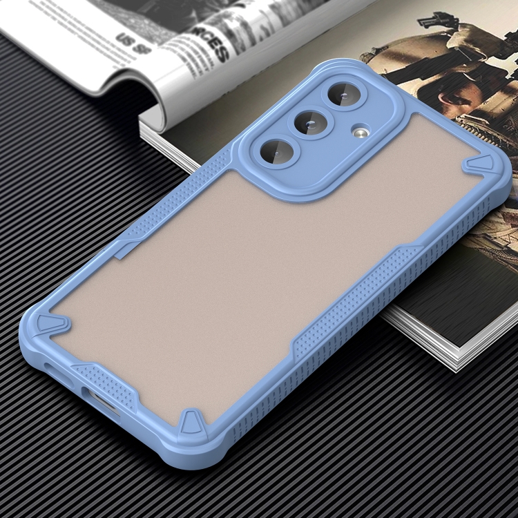For Samsung Galaxy S24 5G Armor Glaze PC Hybrid TPU Phone Case(Blue) For Samsung Galaxy S24 5G Armor Glaze PC Hybrid TPU Phone Case(Blue)