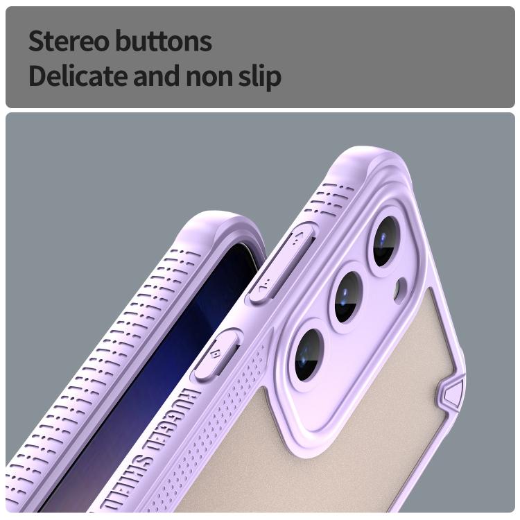 For Samsung Galaxy S23+ 5G Armor Glaze PC Hybrid TPU Phone Case(Purple) For Samsung Galaxy S23+ 5G Armor Glaze PC Hybrid TPU Phone Case(Purple)