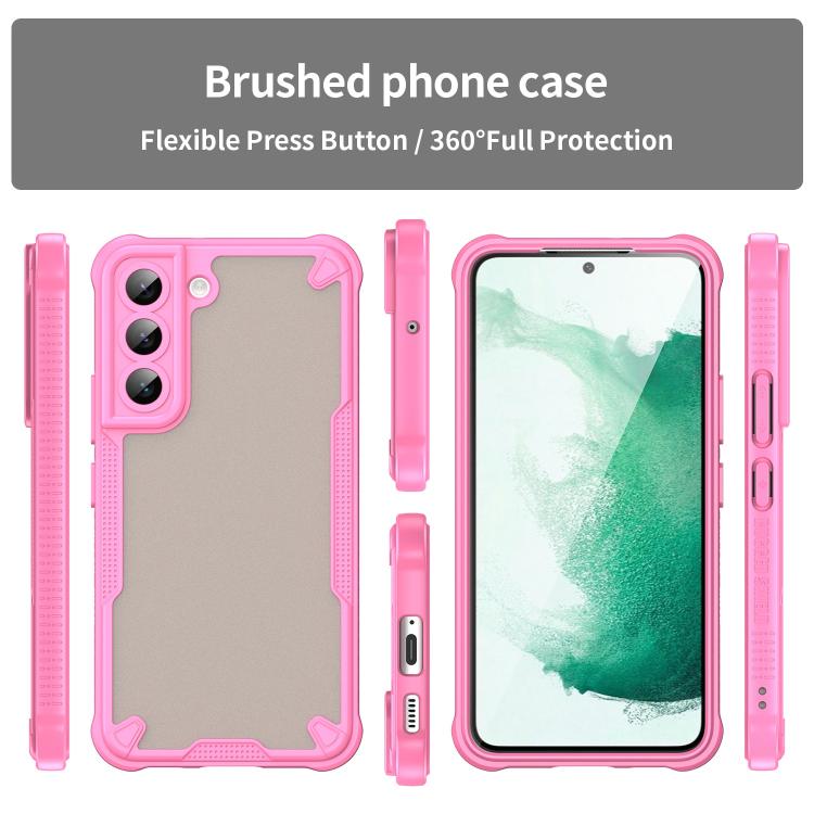 For Samsung Galaxy S22 5G Armor Glaze PC Hybrid TPU Phone Case(Pink) For Samsung Galaxy S22 5G Armor Glaze PC Hybrid TPU Phone Case(Pink)