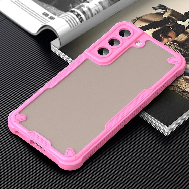 For Samsung Galaxy S22 5G Armor Glaze PC Hybrid TPU Phone Case(Pink) For Samsung Galaxy S22 5G Armor Glaze PC Hybrid TPU Phone Case(Pink)