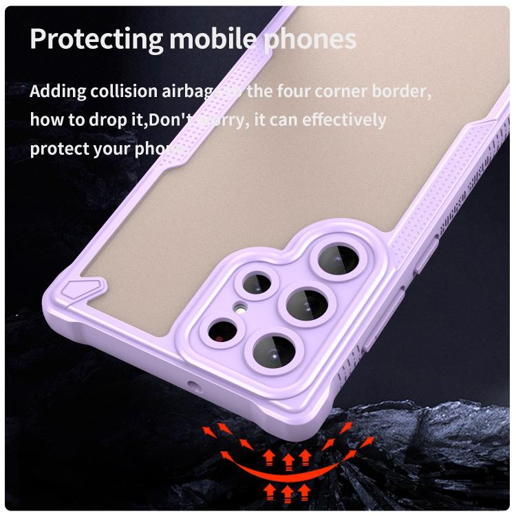 For Samsung Galaxy S22 Ultra 5G Armor Glaze PC Hybrid TPU Phone Case(Purple) For Samsung Galaxy S22 Ultra 5G Armor Glaze PC Hybrid TPU Phone Case(Purple)