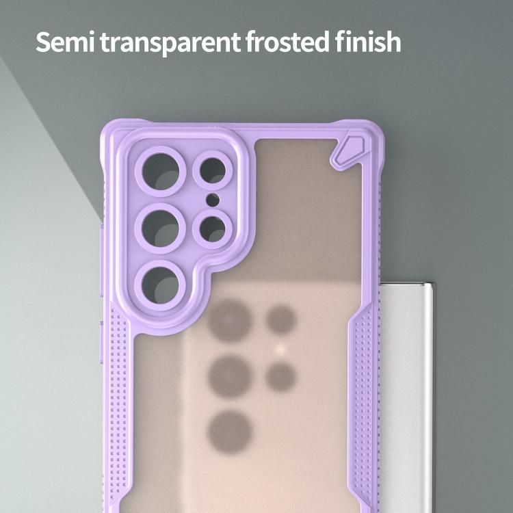 For Samsung Galaxy S22 Ultra 5G Armor Glaze PC Hybrid TPU Phone Case(Purple) For Samsung Galaxy S22 Ultra 5G Armor Glaze PC Hybrid TPU Phone Case(Purple)