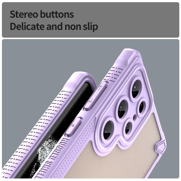 For Samsung Galaxy S22 Ultra 5G Armor Glaze PC Hybrid TPU Phone Case(Purple) For Samsung Galaxy S22 Ultra 5G Armor Glaze PC Hybrid TPU Phone Case(Purple)