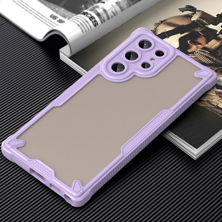 For Samsung Galaxy S22 Ultra 5G Armor Glaze PC Hybrid TPU Phone Case(Purple) For Samsung Galaxy S22 Ultra 5G Armor Glaze PC Hybrid TPU Phone Case(Purple)