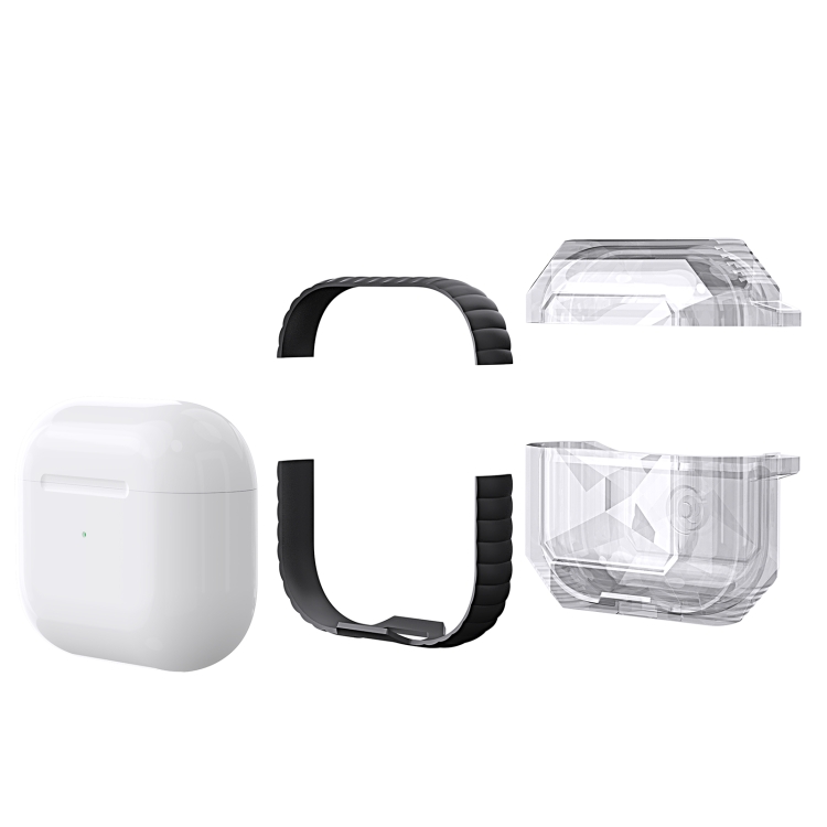 Transparent Two-color Anti-fall TPU Earphones Protective Case with Hook For AirPods 4(Red) Transparent Two-color Anti-fall TPU Earphones Protective Case with Hook For AirPods 4(Red)