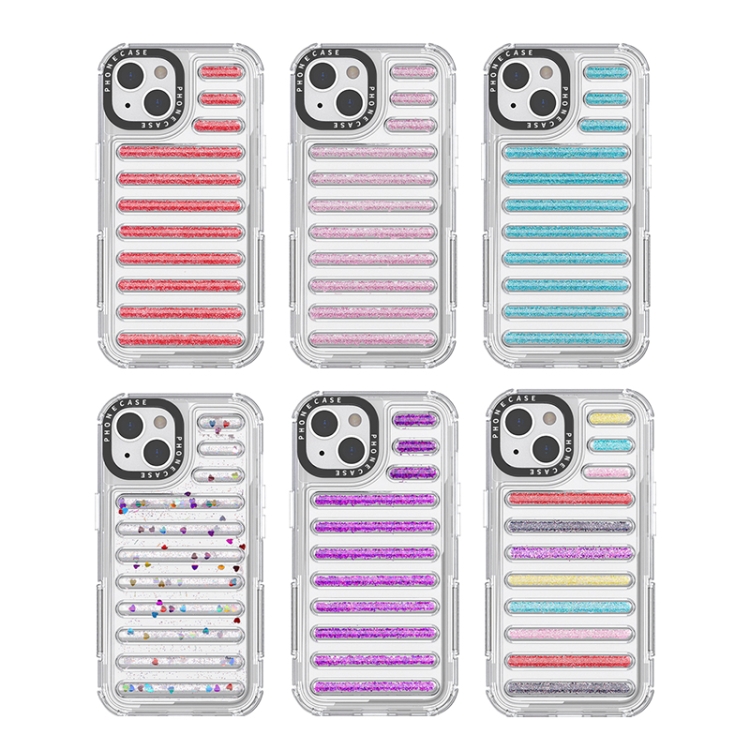 For iPhone 14 / 13 Capsule Glitter TPU Hybrid PC Airbag Phone Case(Mixed Color) For iPhone 14 / 13 Capsule Glitter TPU Hybrid PC Airbag Phone Case(Mixed Color)