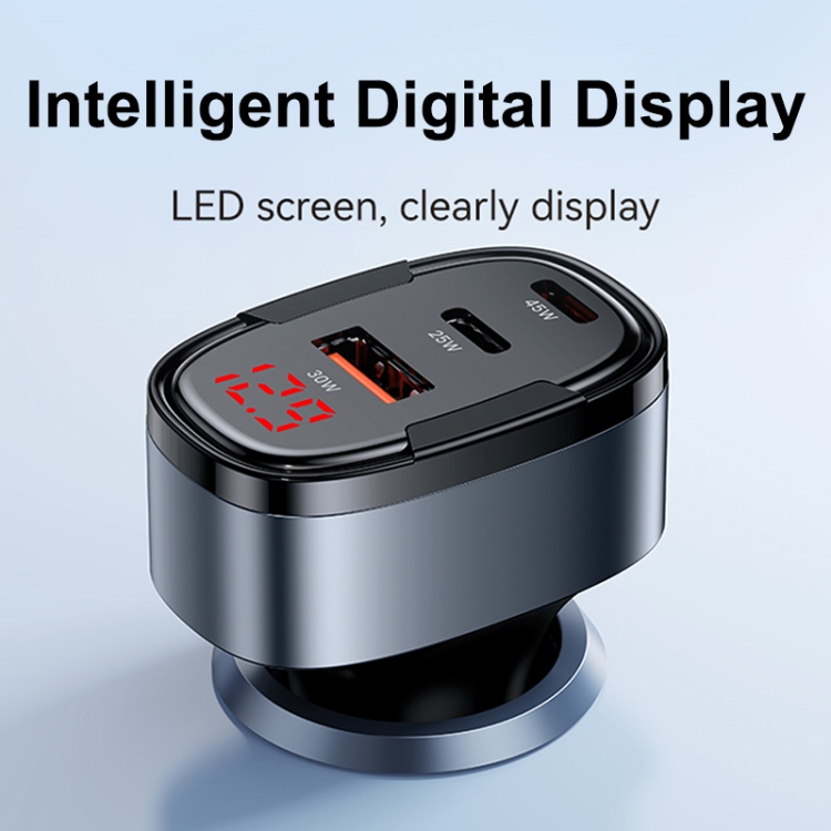 USAMS CC257 C42 100W USB, Type-C, 8 Pin Three Ports Car Fast Charger(Black) USAMS CC257 C42 100W USB, Type-C, 8 Pin Three Ports Car Fast Charger(Black)