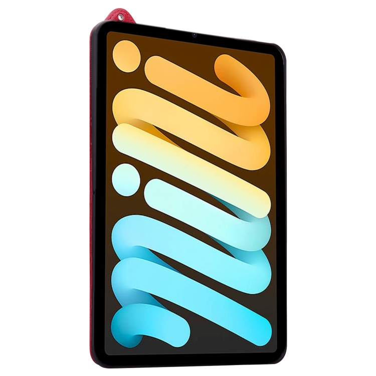 For iPad mini 6 / mini 2024 TPU Leather Back Tablet Case with Wristband(Red) For iPad mini 6 / mini 2024 TPU Leather Back Tablet Case with Wristband(Red)