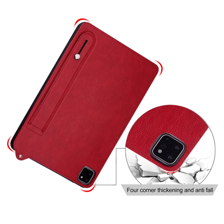 For iPad mini 6 / mini 2024 TPU Leather Back Tablet Case with Wristband(Red) For iPad mini 6 / mini 2024 TPU Leather Back Tablet Case with Wristband(Red)