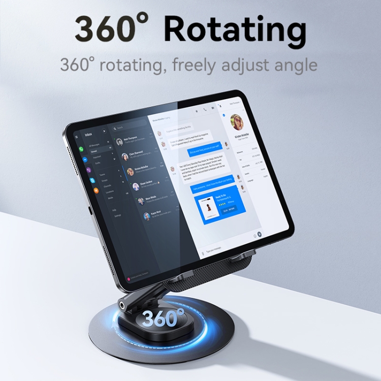USAMS ZJ080 360 Degree Rotating Desktop Tablet Phone Holder(Black) USAMS ZJ080 360 Degree Rotating Desktop Tablet Phone Holder(Black)