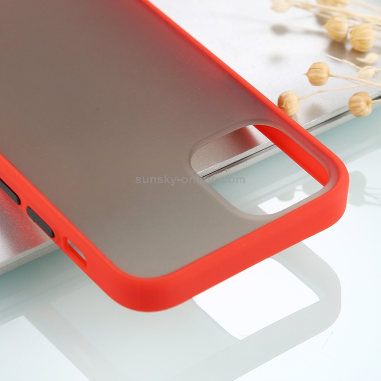 For iPhone 12 Pro Max Skin Feel Series Shockproof Frosted TPU + PC Protective Case(Red) For iPhone 12 Pro Max Skin Feel Series Shockproof Frosted TPU + PC Protective Case(Red)