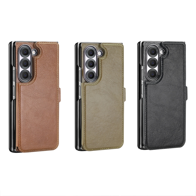 For Samsung Galaxy Z Fold5 VIETAO Integrated RFID MagSafe Detachable PU Phone Case(Brown) For Samsung Galaxy Z Fold5 VIETAO Integrated RFID MagSafe Detachable PU Phone Case(Brown)