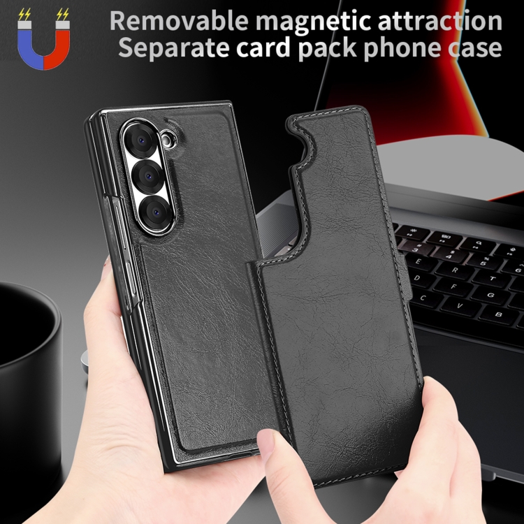 For Samsung Galaxy Z Fold5 VIETAO Integrated RFID MagSafe Detachable PU Phone Case(Brown) For Samsung Galaxy Z Fold5 VIETAO Integrated RFID MagSafe Detachable PU Phone Case(Brown)