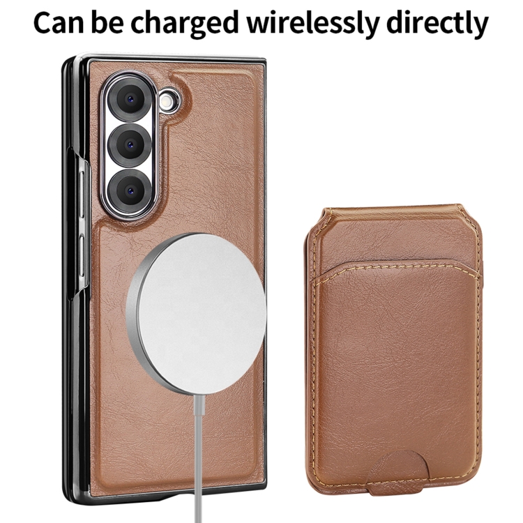 For Samsung Galaxy Z Fold6 VIETAO Integrated MagSafe RFID Detachable Card Bag PU Phone Case(Black) For Samsung Galaxy Z Fold6 VIETAO Integrated MagSafe RFID Detachable Card Bag PU Phone Case(Black)