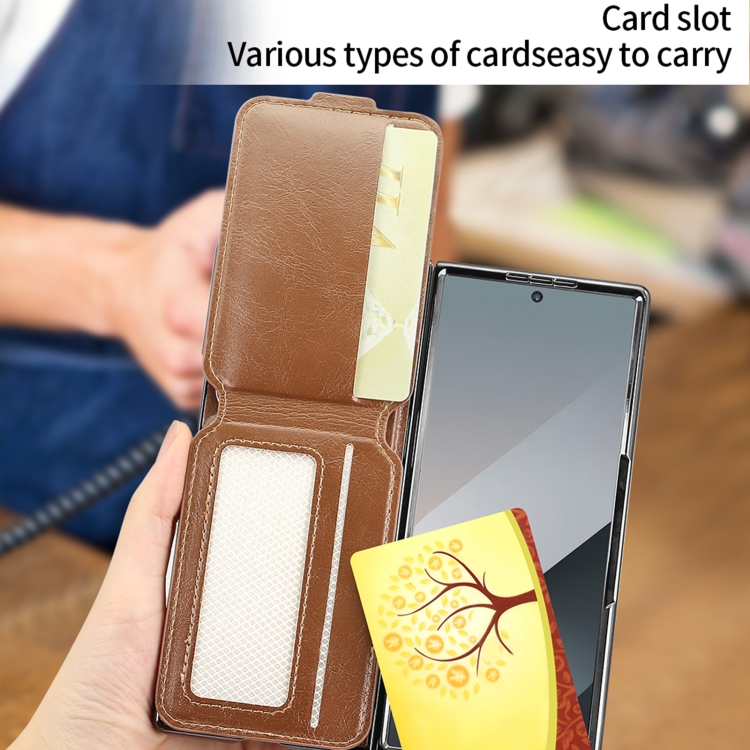 For Samsung Galaxy Z Fold6 VIETAO Integrated MagSafe RFID Detachable Card Bag PU Phone Case(Black) For Samsung Galaxy Z Fold6 VIETAO Integrated MagSafe RFID Detachable Card Bag PU Phone Case(Black)