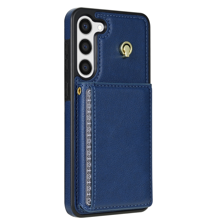 For Samsung Galaxy S23+ 5G Three Fold Card Bag Phone Case with Long Lanyard(Blue) For Samsung Galaxy S23+ 5G Three Fold Card Bag Phone Case with Long Lanyard(Blue)