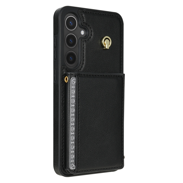 For Samsung Galaxy S23 FE 5G Three Fold Card Bag Phone Case with Long Lanyard(Black) For Samsung Galaxy S23 FE 5G Three Fold Card Bag Phone Case with Long Lanyard(Black)