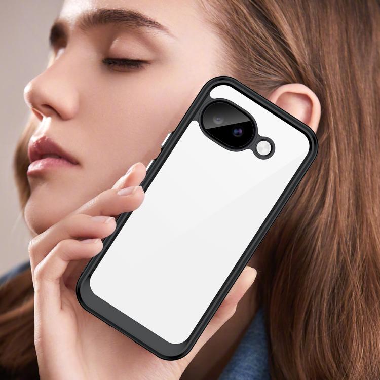 For Google Pixel 11a Colorful Series Acrylic Hybrid TPU Phone Case(Black)