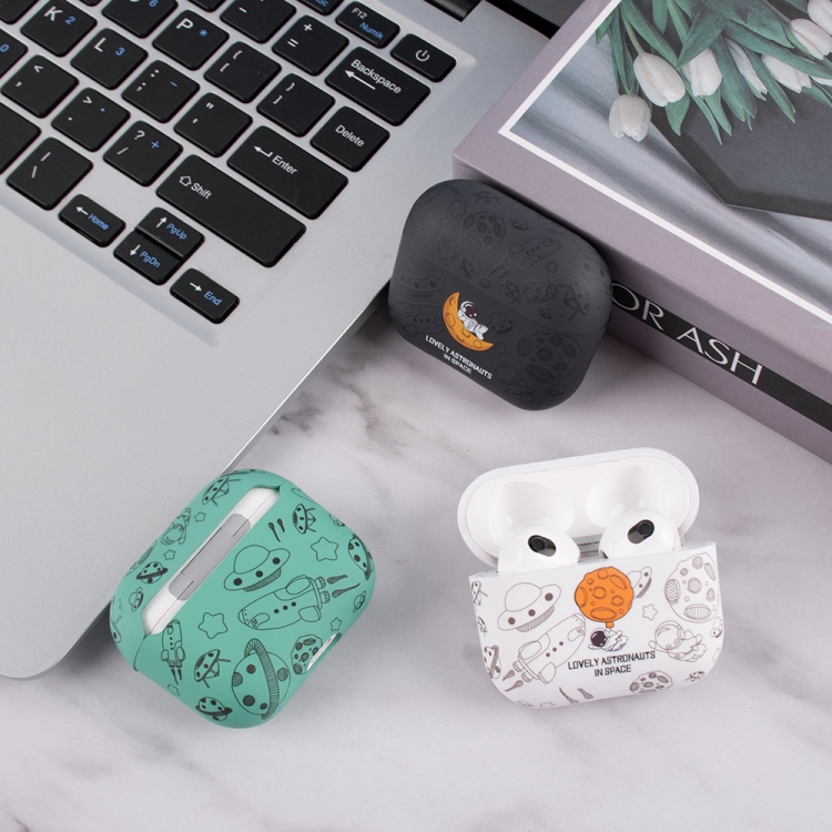For AirPods 4 Astronaut Pattern TPU Earphones Protective Case(Green) For AirPods 4 Astronaut Pattern TPU Earphones Protective Case(Green)