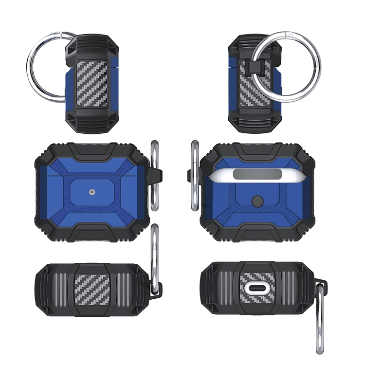 For AirPods 4 Battle Armor Four-corner Shockproof Earphone Protective Case(Black)