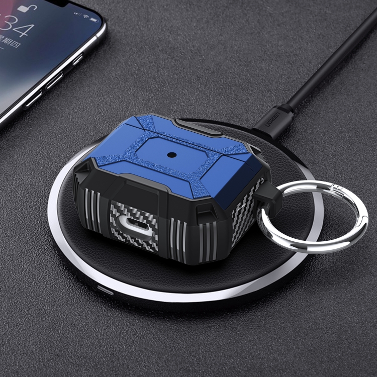 For AirPods 4 Battle Armor Four-corner Shockproof Earphone Protective Case(Black)