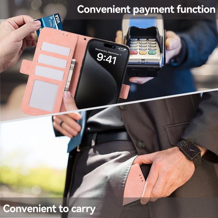 For Honor 600 Lite Global ABEEL Frosted Magnetic RFID Leather Phone Case(Pink)