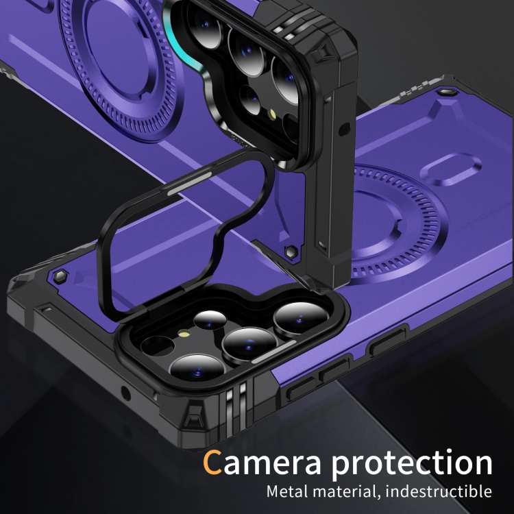 For Samsung Galaxy S23 Ultra 5G Lens Holder MagSafe Phone Case(Purple) For Samsung Galaxy S23 Ultra 5G Lens Holder MagSafe Phone Case(Purple)