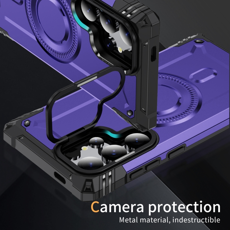 For Samsung Galaxy S24 Ultra 5G Lens Holder MagSafe Phone Case(Purple) For Samsung Galaxy S24 Ultra 5G Lens Holder MagSafe Phone Case(Purple)