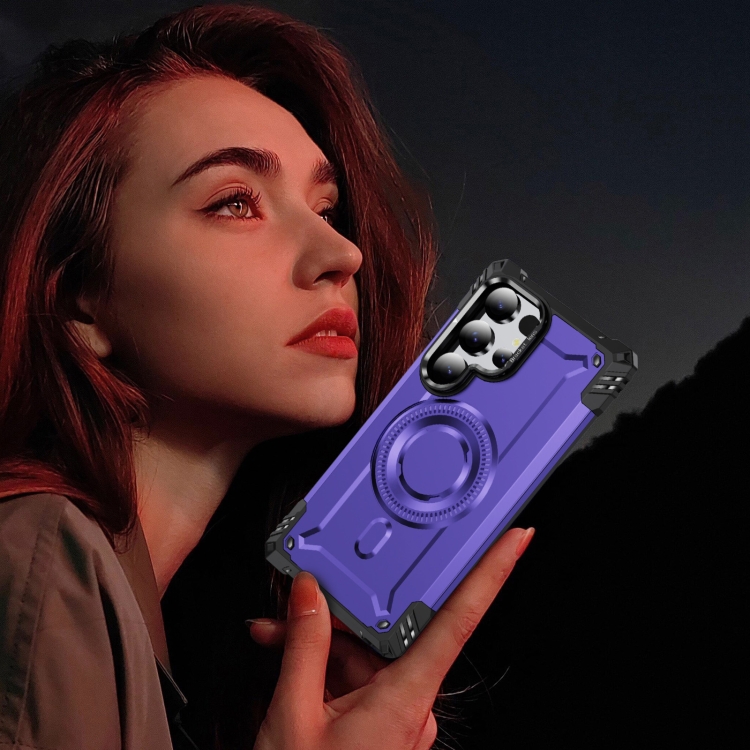 For Samsung Galaxy S24 Ultra 5G Lens Holder MagSafe Phone Case(Purple) For Samsung Galaxy S24 Ultra 5G Lens Holder MagSafe Phone Case(Purple)