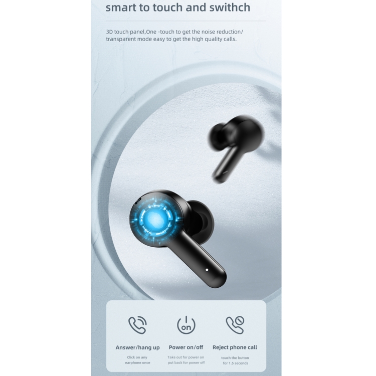 JOYROOM JR-TA1 Bluetooth 5.0 ANC TWS Active Noise Cancelling Wireless Bluetooth Earphone with Charging Box(Black) JOYROOM JR-TA1 Bluetooth 5.0 ANC TWS Active Noise Cancelling Wireless Bluetooth Earphone with Charging Box(Black)