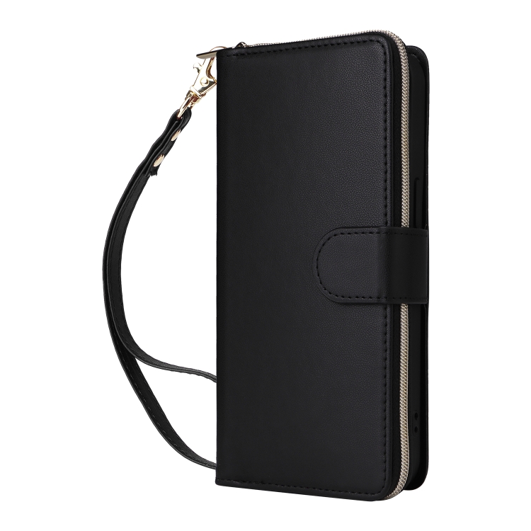 For iPhone 15 Plus / 14 Plus Nine-card Slots Zipper Wallet Bag Leather Phone Case(Black) For iPhone 15 Plus / 14 Plus Nine-card Slots Zipper Wallet Bag Leather Phone Case(Black)