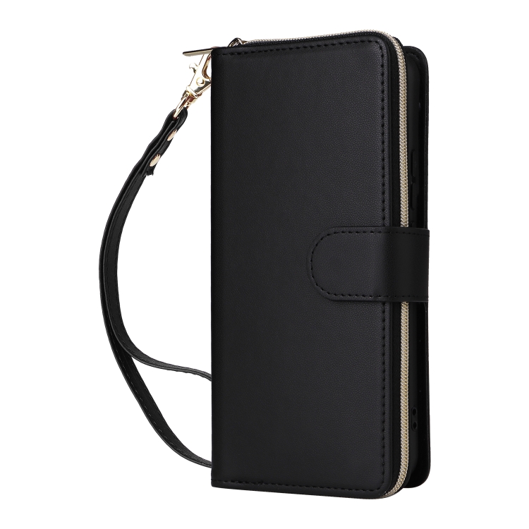 For Samsung Galaxy S22 5G Nine-card Slots Zipper Wallet Bag Leather Phone Case(Black) For Samsung Galaxy S22 5G Nine-card Slots Zipper Wallet Bag Leather Phone Case(Black)