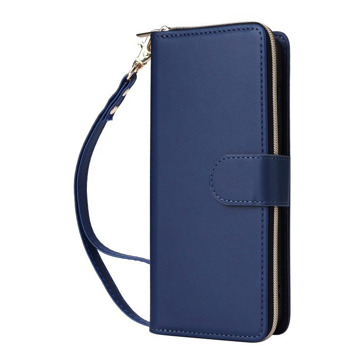 For Samsung Galaxy S24 5G Nine-card Slots Zipper Wallet Bag Leather Phone Case(Blue) For Samsung Galaxy S24 5G Nine-card Slots Zipper Wallet Bag Leather Phone Case(Blue)