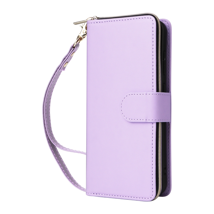 For Samsung Galaxy S24 FE 5G Nine-card Slots Zipper Wallet Bag Leather Phone Case(Purple) For Samsung Galaxy S24 FE 5G Nine-card Slots Zipper Wallet Bag Leather Phone Case(Purple)