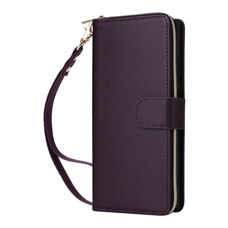 For Samsung Galaxy S24 Ultra 5G Nine-card Slots Zipper Wallet Bag Leather Phone Case(Dark Purple) For Samsung Galaxy S24 Ultra 5G Nine-card Slots Zipper Wallet Bag Leather Phone Case(Dark Purple)