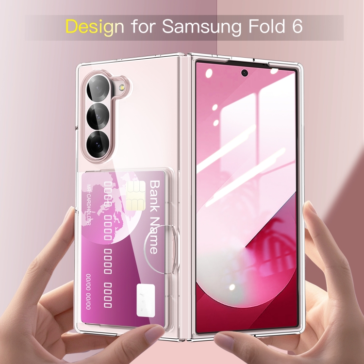 For Samsung Galaxy Z Fold6 5G Skin Feel Transparent Card Bag Phone Case(Transparent) For Samsung Galaxy Z Fold6 5G Skin Feel Transparent Card Bag Phone Case(Transparent)