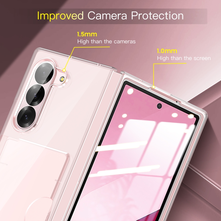 For Samsung Galaxy Z Fold6 5G Skin Feel Transparent Card Bag Phone Case(Transparent) For Samsung Galaxy Z Fold6 5G Skin Feel Transparent Card Bag Phone Case(Transparent)
