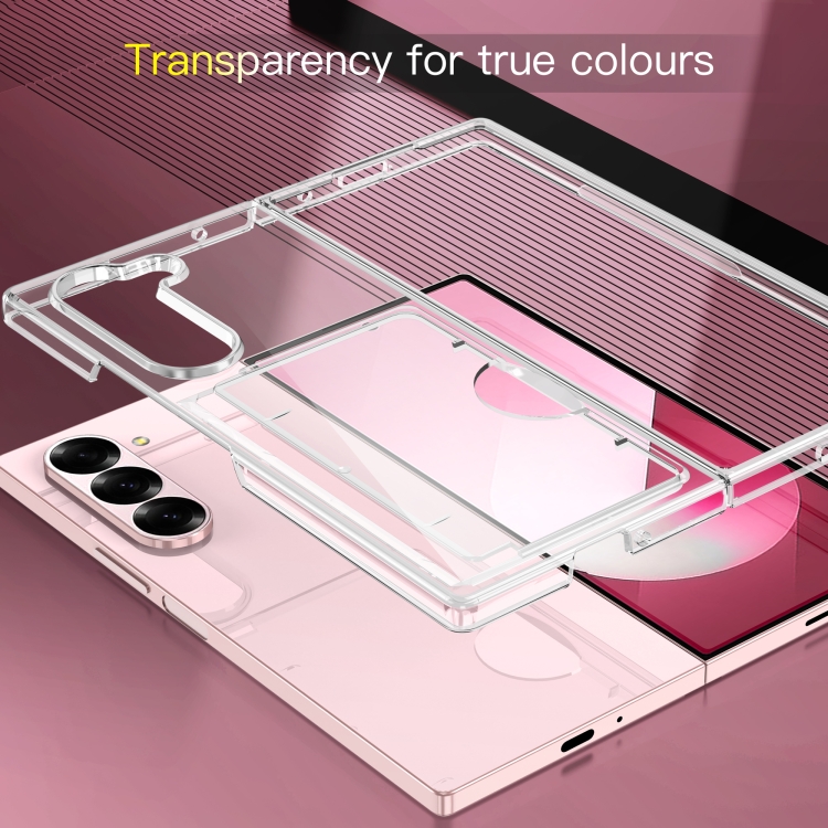 For Samsung Galaxy Z Fold6 5G Skin Feel Transparent Card Bag Phone Case(Transparent) For Samsung Galaxy Z Fold6 5G Skin Feel Transparent Card Bag Phone Case(Transparent)